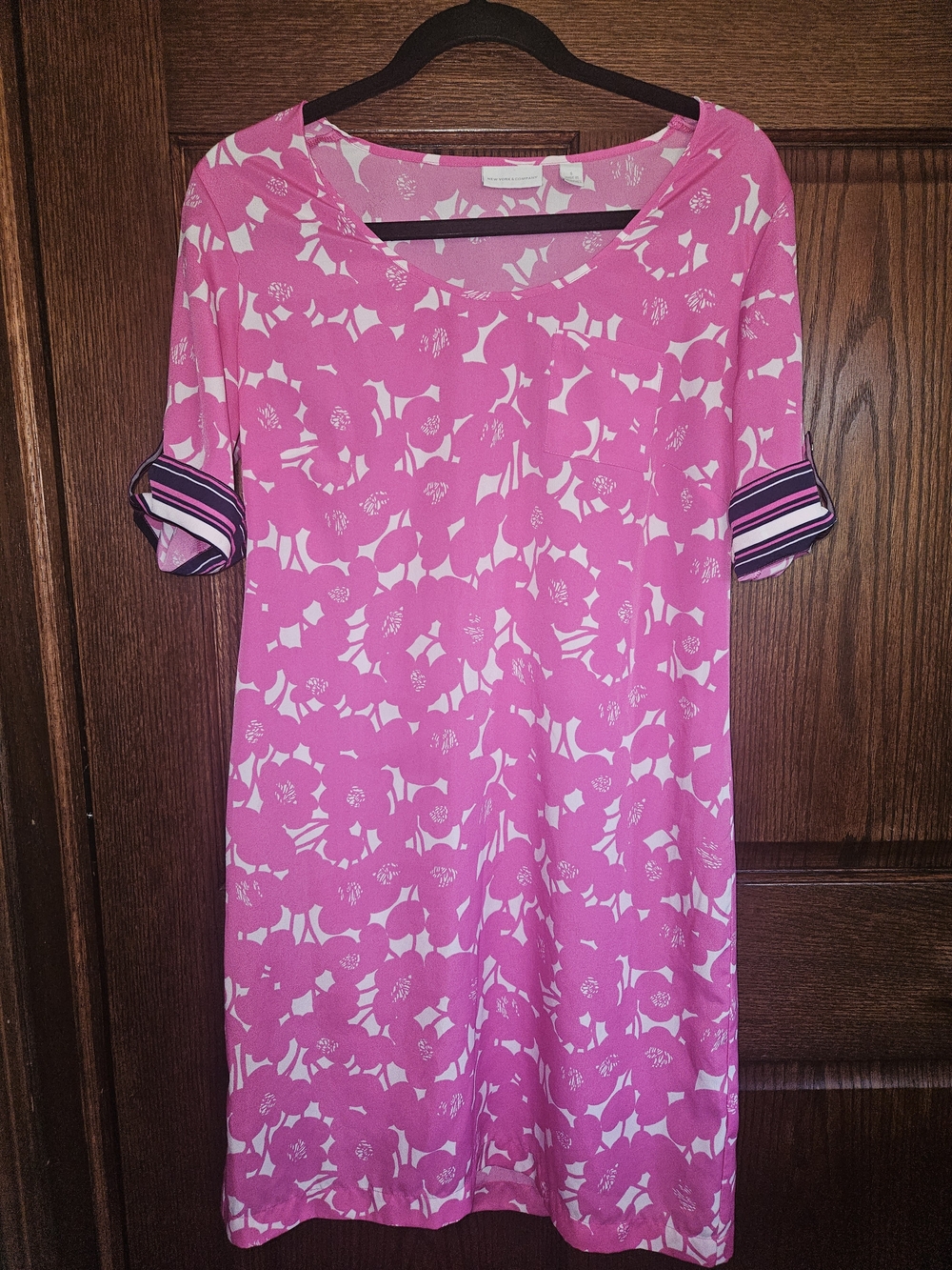 New York & Company Pink and White Floral Dress